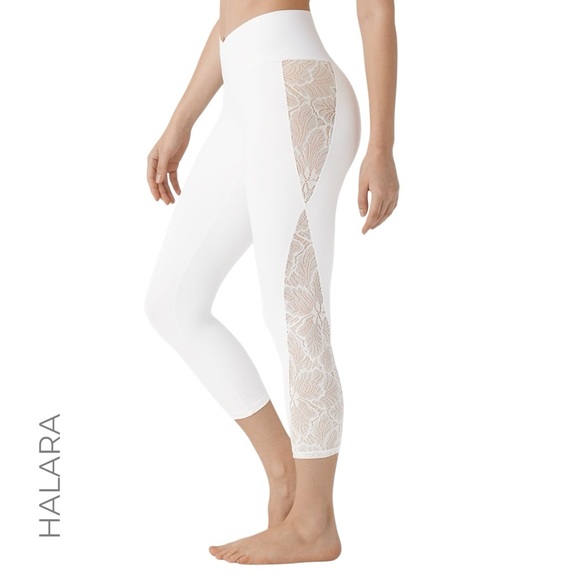 NWT | HALARA CROSSOVER HIGH WAISTED LACE CAPRI YOGA LEGGING  | MEDIUM - Picture 1 of 5